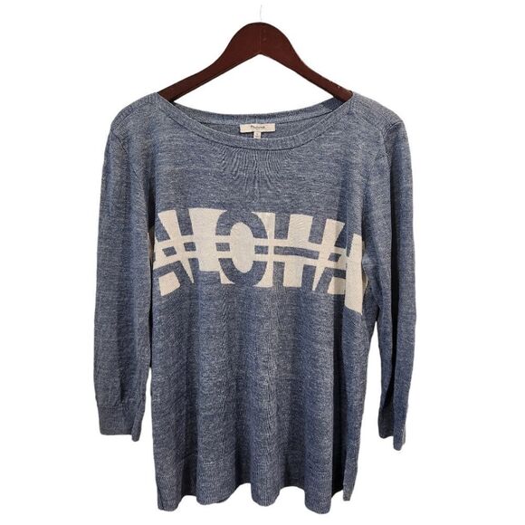 Madewell Aloha Ferry Sweater Knit Blue Size Large - Picture 2 of 6